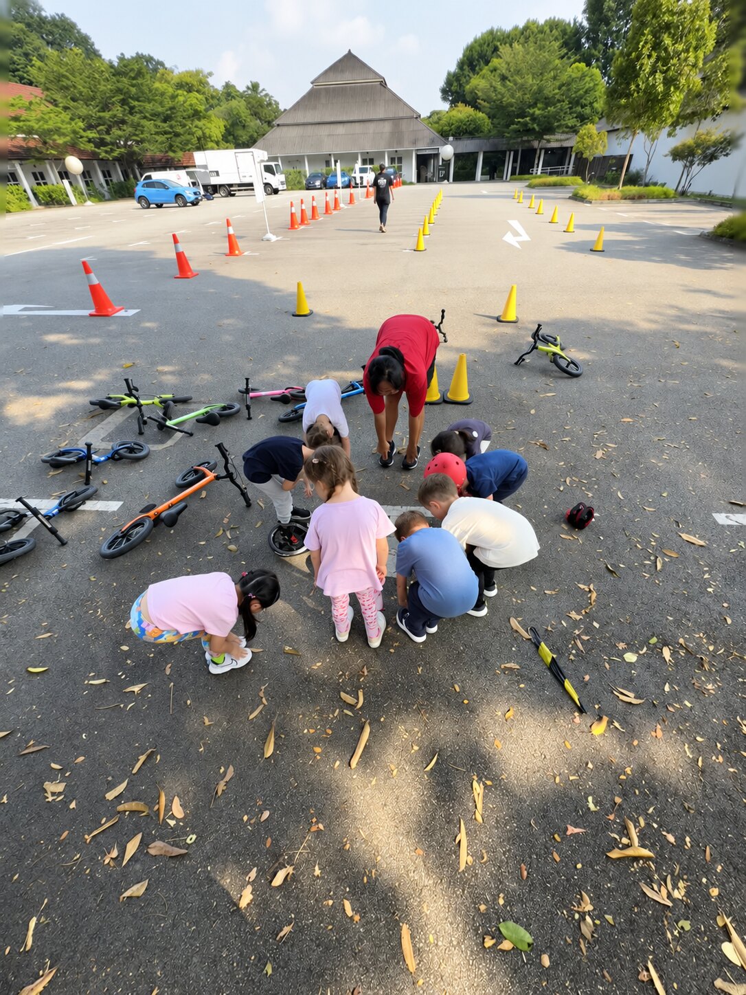 Children taking part in a group activity during a MooOink Active class